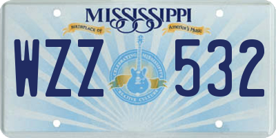 MS license plate WZZ532