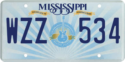 MS license plate WZZ534