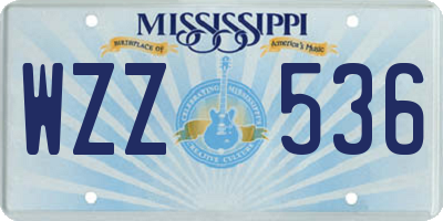 MS license plate WZZ536
