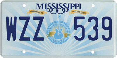 MS license plate WZZ539