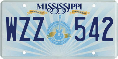 MS license plate WZZ542