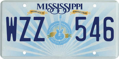 MS license plate WZZ546