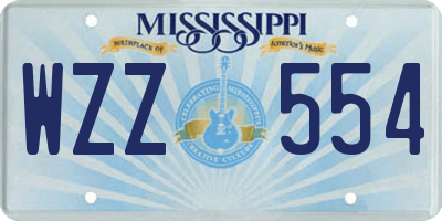 MS license plate WZZ554