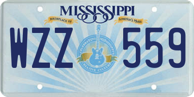 MS license plate WZZ559