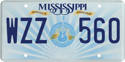 MS license plate WZZ560