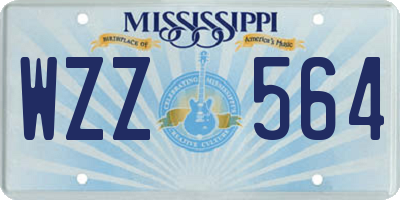 MS license plate WZZ564
