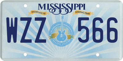 MS license plate WZZ566