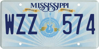 MS license plate WZZ574