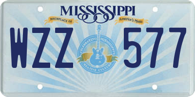 MS license plate WZZ577