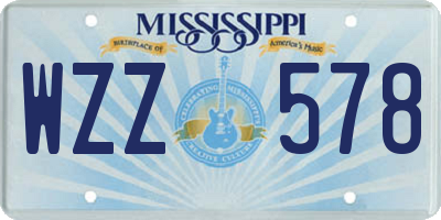 MS license plate WZZ578