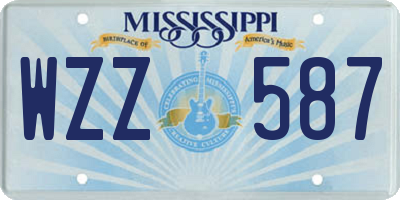 MS license plate WZZ587
