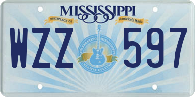 MS license plate WZZ597