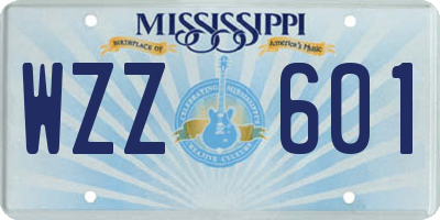 MS license plate WZZ601