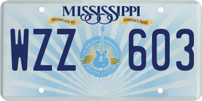 MS license plate WZZ603