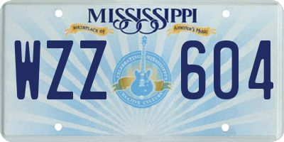 MS license plate WZZ604