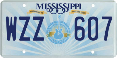 MS license plate WZZ607