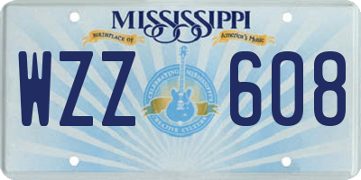 MS license plate WZZ608