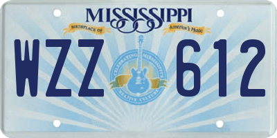 MS license plate WZZ612