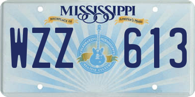 MS license plate WZZ613