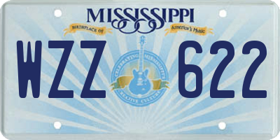 MS license plate WZZ622