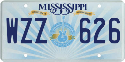 MS license plate WZZ626