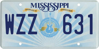 MS license plate WZZ631