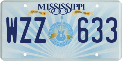 MS license plate WZZ633