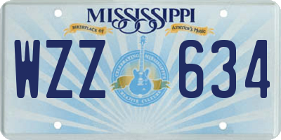 MS license plate WZZ634