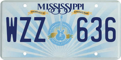 MS license plate WZZ636