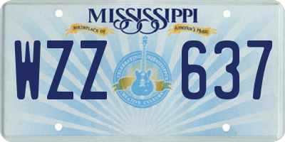 MS license plate WZZ637