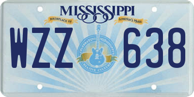 MS license plate WZZ638