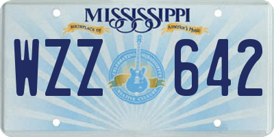MS license plate WZZ642