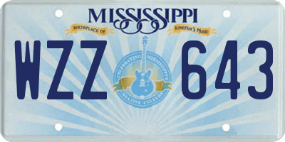 MS license plate WZZ643