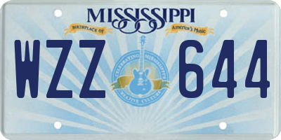 MS license plate WZZ644