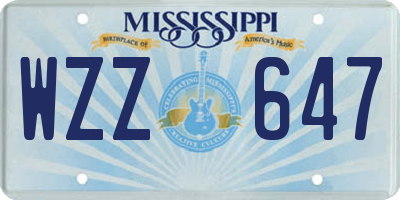 MS license plate WZZ647
