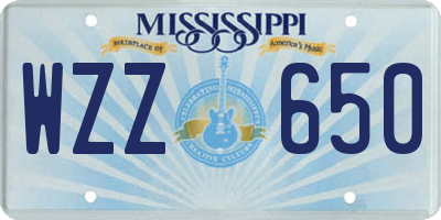 MS license plate WZZ650