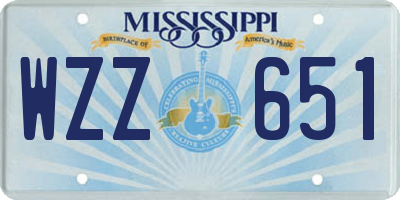 MS license plate WZZ651