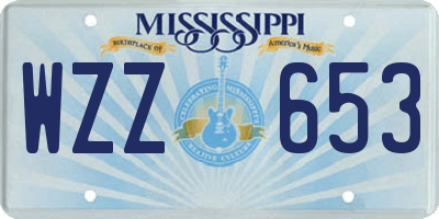 MS license plate WZZ653