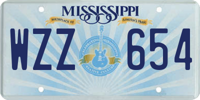 MS license plate WZZ654
