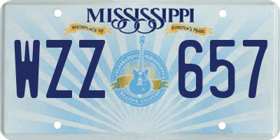 MS license plate WZZ657