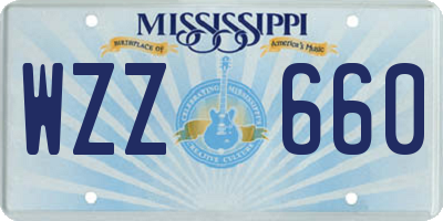 MS license plate WZZ660