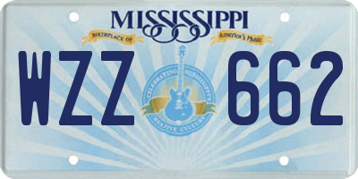 MS license plate WZZ662