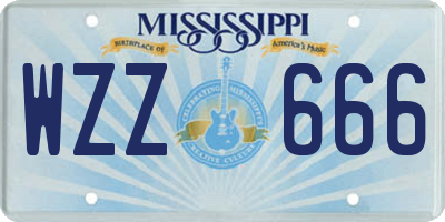 MS license plate WZZ666