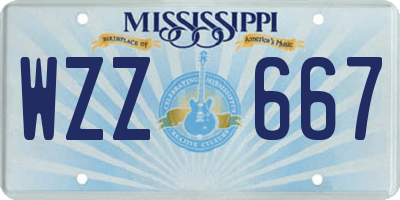 MS license plate WZZ667
