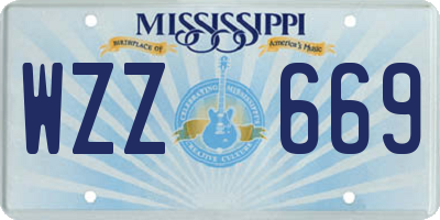 MS license plate WZZ669