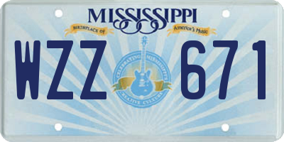 MS license plate WZZ671