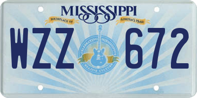 MS license plate WZZ672