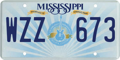 MS license plate WZZ673