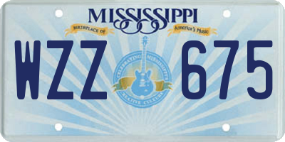 MS license plate WZZ675