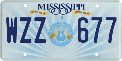 MS license plate WZZ677